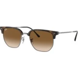 Ray - Ban Unisex Ray - Ban RB4416 NEW CLUBMASTER 710/51 Occhiali da sole Acetato Tartaruga Marrone Geometrica Normale Sfumato