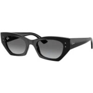 Ray - Ban Unisex Ray - Ban RB4430 ZENA 667711 Occhiali da sole Iniettato Nero Grigio Geometrica Normale Sfumato