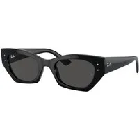 Ray - Ban Unisex Ray - Ban RB4430 ZENA 667787 Occhiali da sole Iniettato Nero Grigio Geometrica Normale