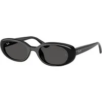 Ray – Ban Unisex Ray – Ban RB4441D 667787 Occhiali da sole Iniettato Nero Grigio Pillow Normale