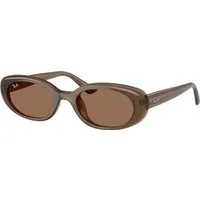 Ray – Ban Unisex Ray – Ban RB4441D 677973 Occhiali da sole Iniettato Marrone Marrone Pillow Normale