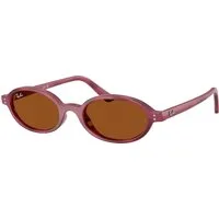 Ray - Ban Unisex Ray - Ban RB4472 685773 Occhiali da sole Iniettato Viola Marrone Rotonda Normale
