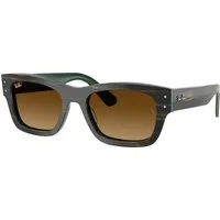 Ray - Ban Unisex Ray - Ban RB7683S JOSEPH 140285 Occhiali da sole Acetato Verde Marrone Squadrata Normale Sfumato