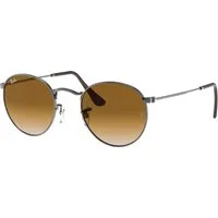 Ray - Ban Uomo Ray - Ban RB3447N ROUND METAL 004/51 Occhiali da sole Metallo Grigio Rotonda Normale Sfumato