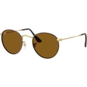 Ray - Ban Uomo Ray - Ban RB3447 ROUND METAL 927533 Occhiali da sole Metallo Havana Marrone Rotonda Normale