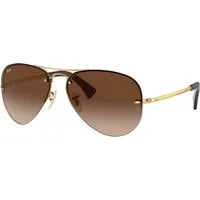 Ray – Ban Uomo Ray – Ban RB3449 RB3449 001/13 Occhiali da sole Metallo Oro Marrone Pilot Normale Sfumato