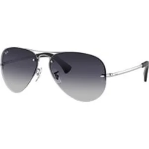 Ray - Ban Uomo Ray - Ban RB3449 RB3449 003/8G Occhiali da sole Metallo Argento Grigio Pilot Normale Sfumato