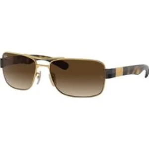 Ray - Ban Uomo Ray - Ban RB3522 001/13 Occhiali da sole Metallo Oro Marrone Squadrata Normale Sfumato