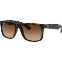 Ray - Ban Uomo Ray - Ban RB4165 JUSTIN 710/13 Occhiali da sole Iniettato Tartaruga Marrone Squadrata Normale
