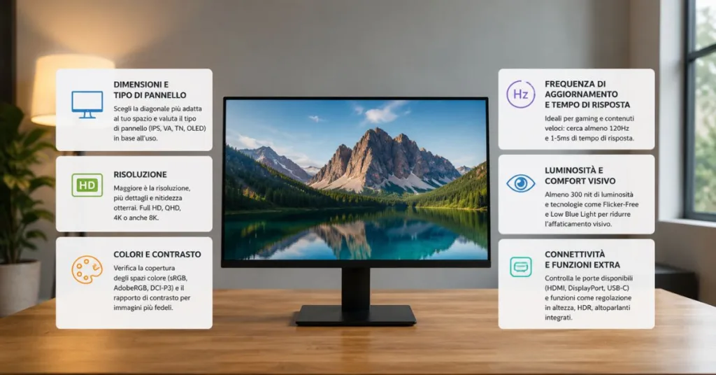 Le principali caratteristiche da valutare prima dell'acquisto di un monitor