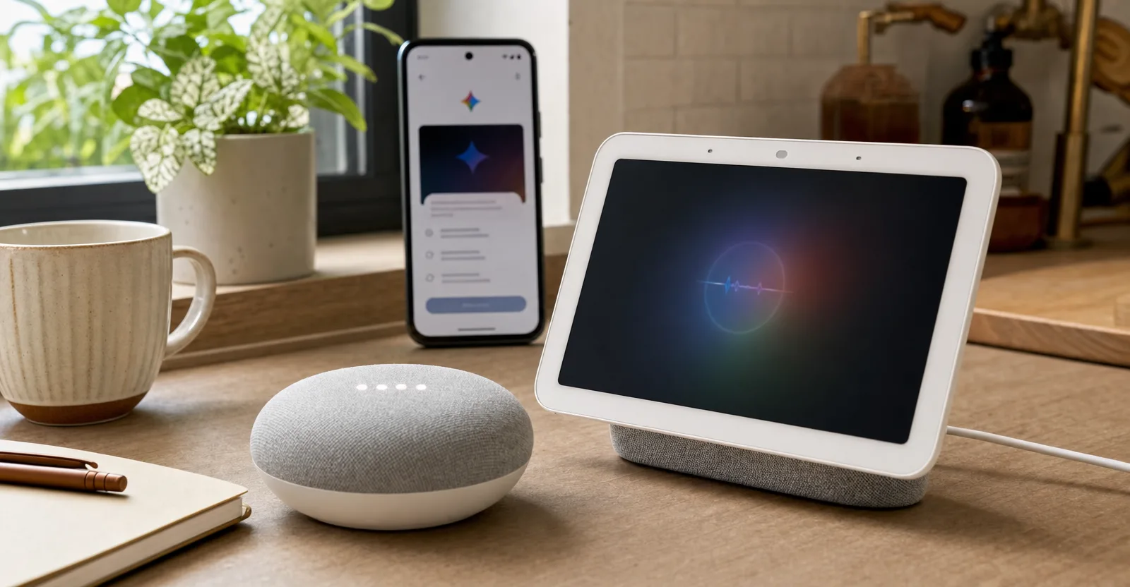Immagine editoriale che rappresenta: Gemini Live sbarca sui vecchi Home Mini e Nest Hub, ma non per tutti