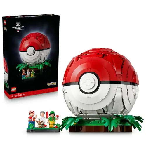 LEGO Pokémon Momenti Allenatore Iconici: Poké Ball - Kit di Modellismo per Adulti con Pikachu, Eevee e 2 Minifigure - Decorazione Stanza da Gaming - Regali per Gamer da Collezione per Fan - 72154