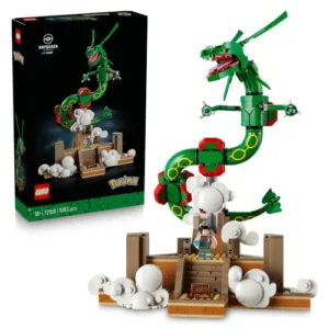 LEGO Pokémon Rayquaza - Kit di Modellismo per Adulti con Action Figure di Drago, Minifigure dell'Allenatrice Lyris e Ultra Ball - Decorazione Stanza da Gaming - Regalo per Gamer da Collezione - 72168