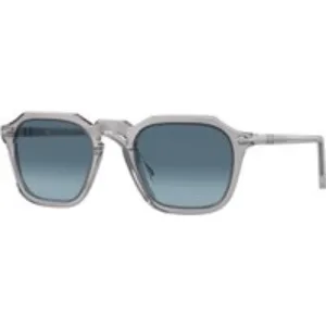 Persol Unisex Persol PO3292S 309/Q8 Occhiali da sole Acetato Grigio Blu Squadrata Normale Sfumato