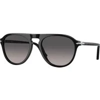 Persol Unisex Persol PO3302S 95/M3 Occhiali da sole Acetato Nero Grigio Pilot Polarizzata Sfumato