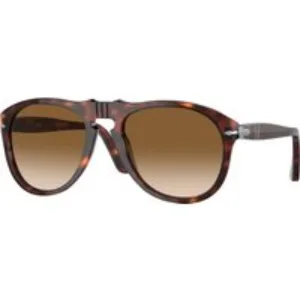 Persol Uomo Persol PO0649 24/51 Occhiali da sole Acetato Tartaruga Marrone Pilot Normale Sfumato