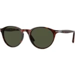Persol Uomo Persol PO3092SM 901531 Occhiali da sole Acetato Tartaruga Verde Rotonda Normale
