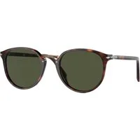 Persol Uomo Persol PO3210S 24/31 Occhiali da sole Acetato Tartaruga Verde Rotonda Normale