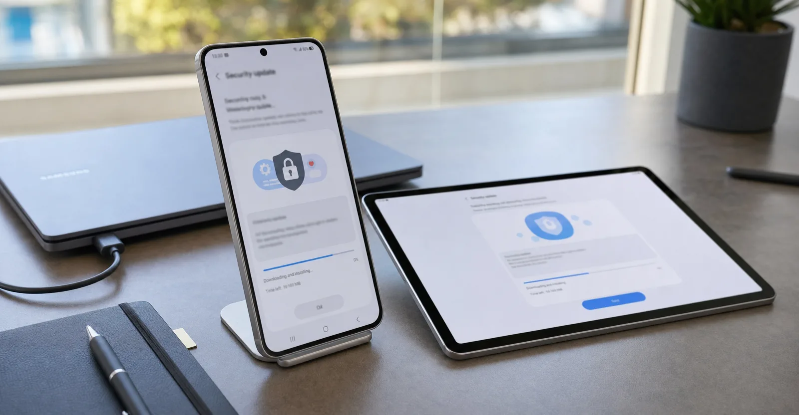 Immagine editoriale che rappresenta: Samsung aggiorna Galaxy A56, A54, A33 e Tab S9 con le patch di luglio 2026