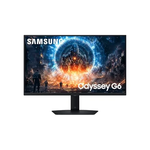 Samsung Monitor Gaming Odyssey G6 (S27FG602EU), Flat, 27'', 2560x1440 (QHD), IPS, 350 Hz, 1 ms, Compatibilità G-Sync, HDMI, Display Port, Ingresso Audio, HAS, Pivot, Flicker Free, Eye Saver Mode