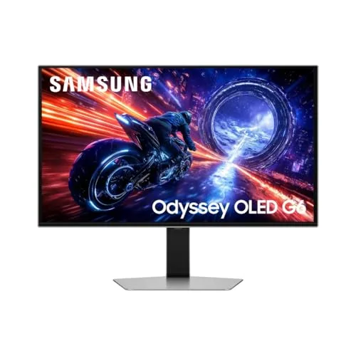 Samsung Monitor Gaming Odyssey OLED G60SF (S27FG602SU), Flat, 27'', 2560x1440 (QHD), 16:9, QD-OLED Glare Free, 500Hz, 0,03ms (GtG), Compatibilità G-Sync, HDMI, DP, Ingresso Audio, HAS, Pivot