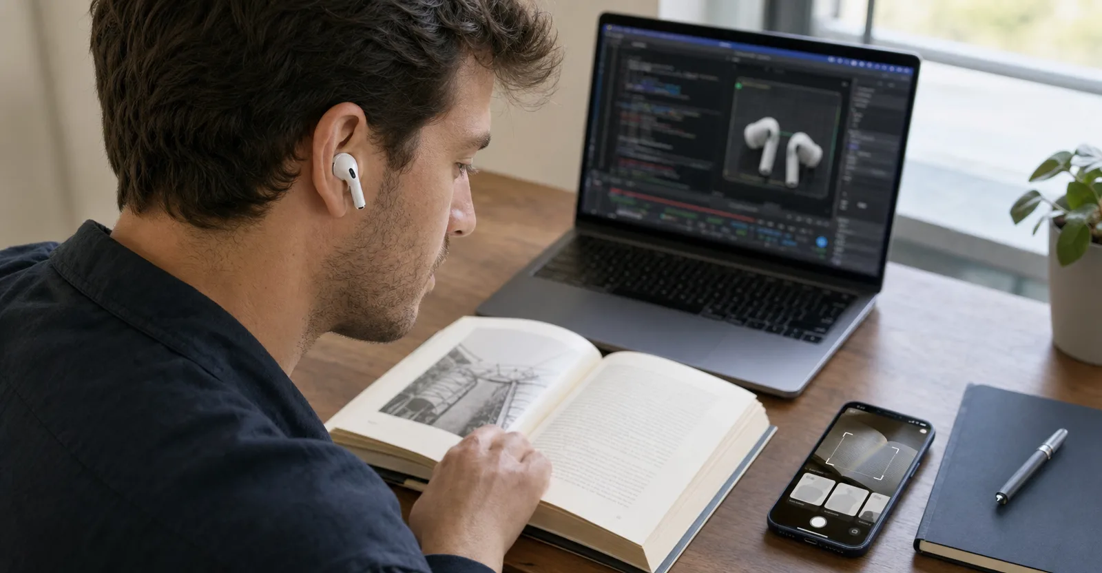 Immagine editoriale che rappresenta: Apple si lascia sfuggire gli AirPods con fotocamera nel codice di macOS