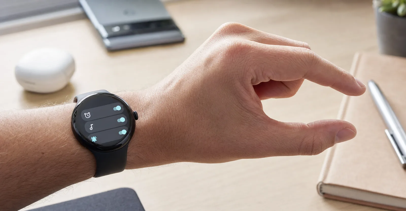 Immagine editoriale che rappresenta: Pixel Watch 5 rende il Double pinch più utile: le gesture ora si possono personalizzare