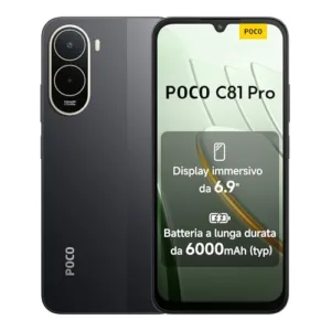POCO C81 Pro, Smartphone 4+256GB, Nero, Batteria da 6000mAh(typ)