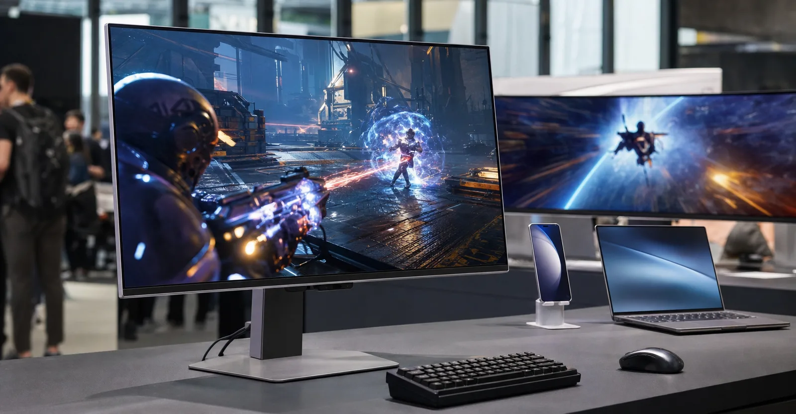 Immagine editoriale che rappresenta: A IFA 2026 Samsung punta sull’AI utile: spiccano monitor Odyssey fino a 1100 Hz
