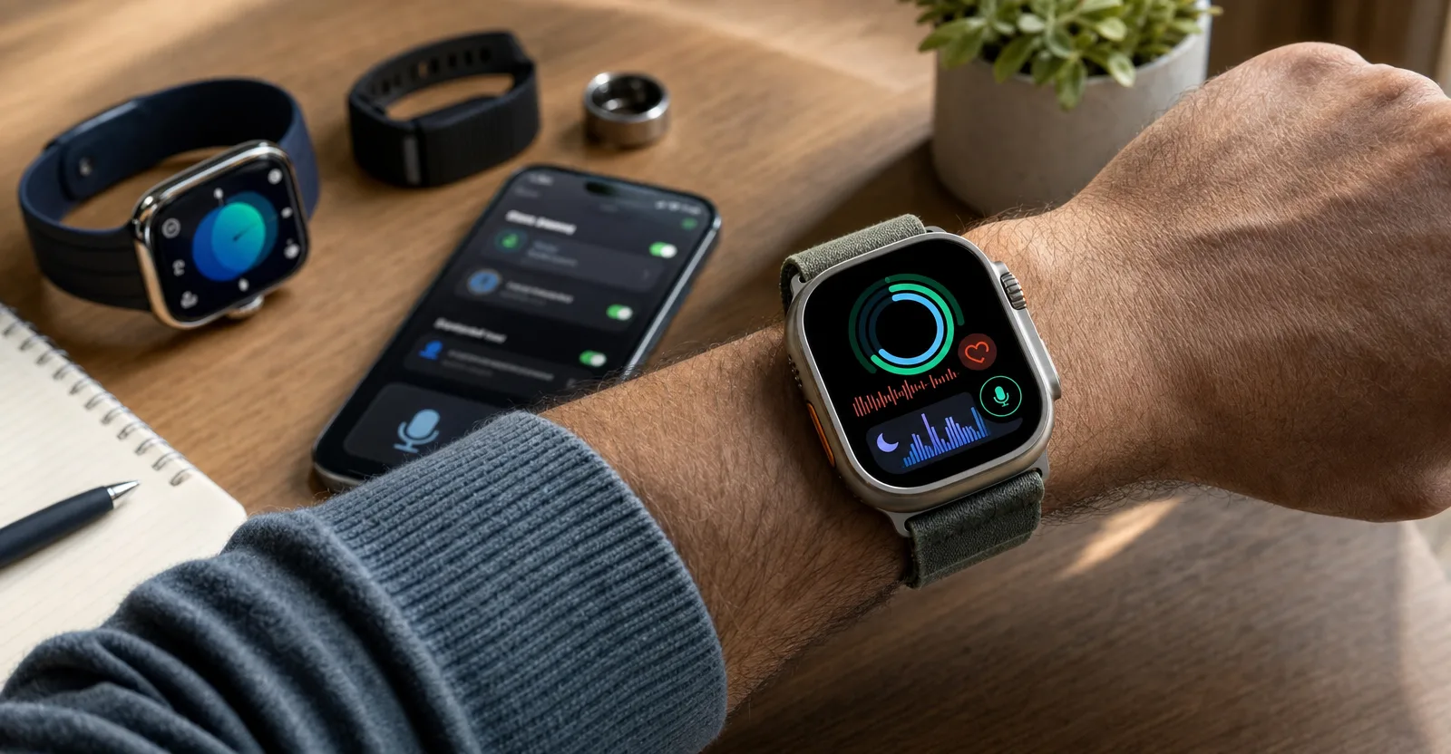 Immagine editoriale che rappresenta: Apple Watch 12 e Ultra 4, l’indiscrezione più delicata: microfoni sempre attivi e sfida a Whoop
