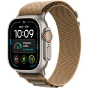 APPLE Watch Ultra 4 GPS + Cellular, cassa in Titanio Naturale da (49 mm) con Alpine Loop color duna - Large
