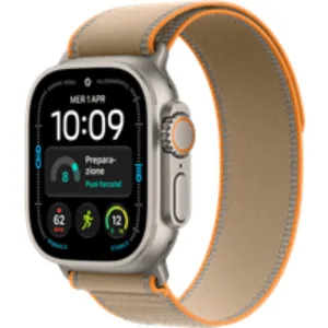 APPLE Watch Ultra 4 GPS + Cellular, cassa in Titanio Naturale da (49 mm) con Trail Loop color sabbia - S/M