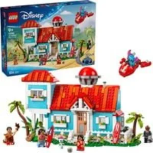 Disney | 43268 Casa sulla Spiaggia di Lilo e Stitch, Modellino Giocattolo con 6 Stanze e 5 Minifigure, Giochi Bambini 9+, Giochi di costruzione