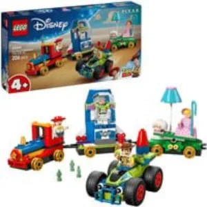 Disney ǀ e Pixar 43264 Toy Story: Treno e Auto RC Celebrativi, Giocattolo con 4 Minifigure per Bambini e Bambine 4+ Anni, Giochi di costruzione