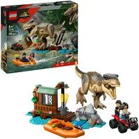Jurassic World 76975 Fuga sul Fiume dal T. Rex, Giocattolo con Dinosauro, Barca, ATV, 2 Minifigure, Regalo per Bambini5+, Giochi di costruzione