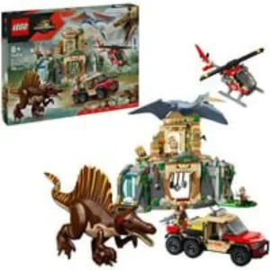 Jurassic World 76976 Missione Aerea con Spinosauro e Quetzalcoatlus, 2 Dinosauri Giocattolo e 2 Veicoli, per Bambini 8+, Giochi di costruzione