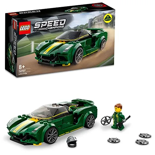LEGO 76907 Speed Champions Lotus Evija, Macchina Giocattolo da Corsa, Modello Replica Auto Sportiva con Minifigure Pilota, Set da Collezione 2022