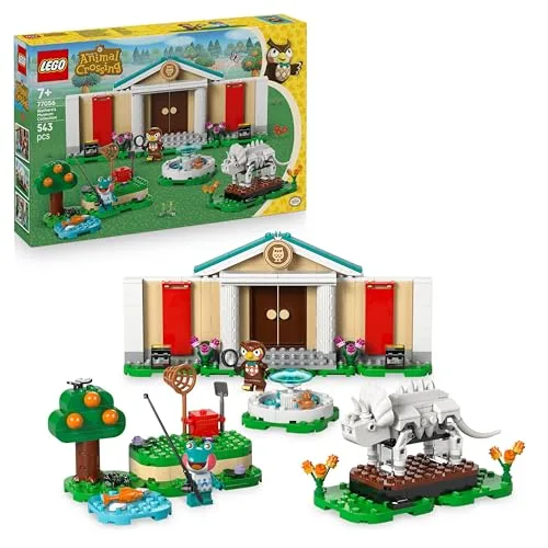 LEGO Animal Crossing La Collezione del Museo di Blatero - Giocattolo Interattivo con le Minifigure di Blatero e Gigliola e Fossili di Dinosauro - Regalo per Gamer, Bambine e Bambini da 7 Anni - 77056