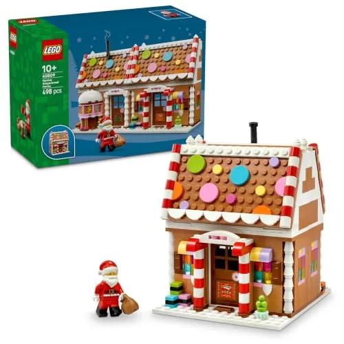 LEGO Casa di Pan di Zenzero Festiva - Gioco Natalizio di Arti e Mestieri con Minifigure di Babbo Natale e Accessori - Decorazione Festiva - Idea Regalo per Bambine e Bambini da 10 Anni in su - 40809