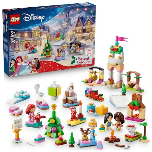 LEGO | Disney Princess Calendario dell'Avvento 2026 - Giochi per Bambine e Bambini 5+ per Countdown di Natale - 24 Sorprese tra cui 4 Micro-Bamboline, 4 Animali e Gioco da Tavolo - Idea Regalo 43298