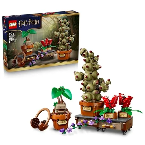 LEGO Harry Potter Piante di Erbologia di Hogwarts - Giocattolo Interattivo con Piante Finte e Fiori in Vaso - Decorazione Cameretta - Regalo per Bambine, Bambini e Adolescenti da 12 Anni in su - 76474