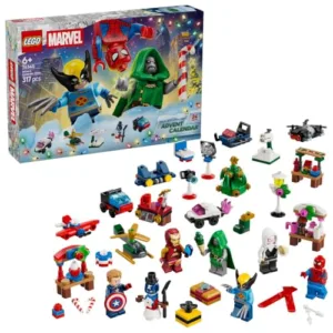 LEGO | Marvel Calendario dell'Avvento 2026 - Giochi per Bambini 6+ per il Countdown di Natale - 24 Sorprese a Tema Supereroi Incluse 6 Minifigure, un Aereo Giocattolo e un'Auto - Regalo per Fan 76340