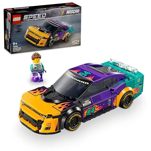 LEGO Speed Champions NASCAR Next Gen Chevrolet Camaro ZL1, Modellino di Auto da Costruire, Macchina Giocattolo da Collezione con Minifigure del Pilota, Giochi per Bambini e Bambine da 9 Anni 76935