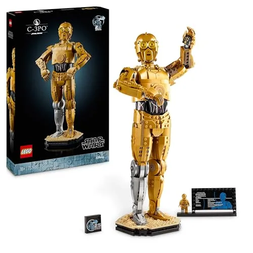 LEGO Star Wars 75398 C-3PO - Modellino di Droide da Costruire - Kit Modellismo per Adulti da Esposizione e da Collezione - Include Supporto, Targa Informativa e Minifigure - Idea Regalo per i Fan
