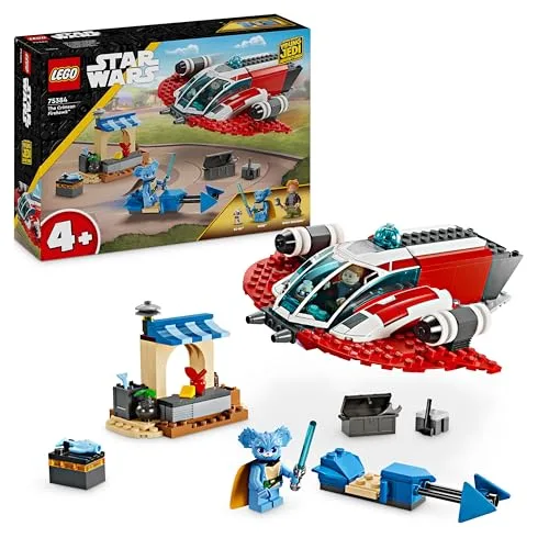 LEGO Star Wars The Crimson Firehawk, Starter Set con Astronave Giocattolo Costruibile, Veicolo Speeder Bike e 3 Personaggi, Idea Regalo di Compleanno per Bambini e Bambine da 4 Anni in su 75384