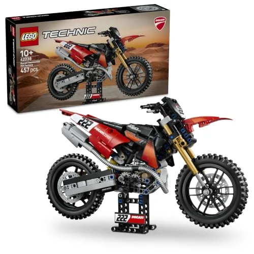 LEGO Technic Moto Ducati Desmo450 MX Factory - Kit di Modellismo - Moto Giocattolo con Motore a Cilindri e Sospensioni - Decorazione Cameretta - Regalo per Bambini da 10 Anni in su da Collezione 42238