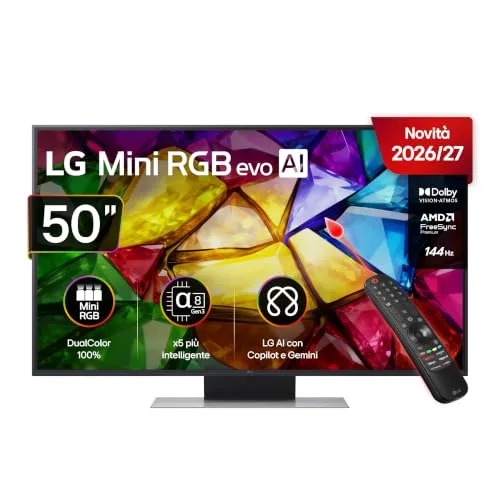 LG Mini RGB 50 Pollici, Serie MRGB87 2026 Smart TV 4K - 50MRGB87B6B