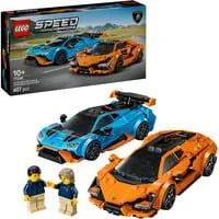 Speed Champions 77238 Lamborghini Revuelto e Huracán STO, Modelli di Auto con Minifigure, Macchine Giocattolo Regalo 10+, Giochi di costruzione