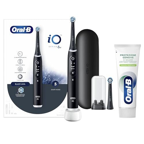 Oral-B iO 6N: spazzolino elettrico con 2 testine di ricambio e custodia da viaggio